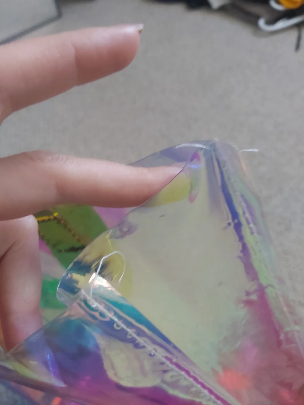 MAC Cosmetics Iridescent Holographic Tote Bag in Multi - Picture 10 of 11